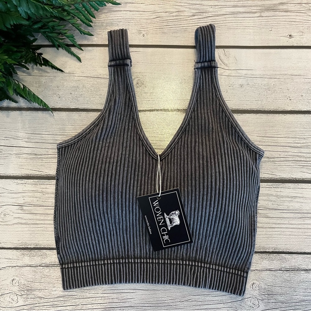 Ash Black Cropped Bra